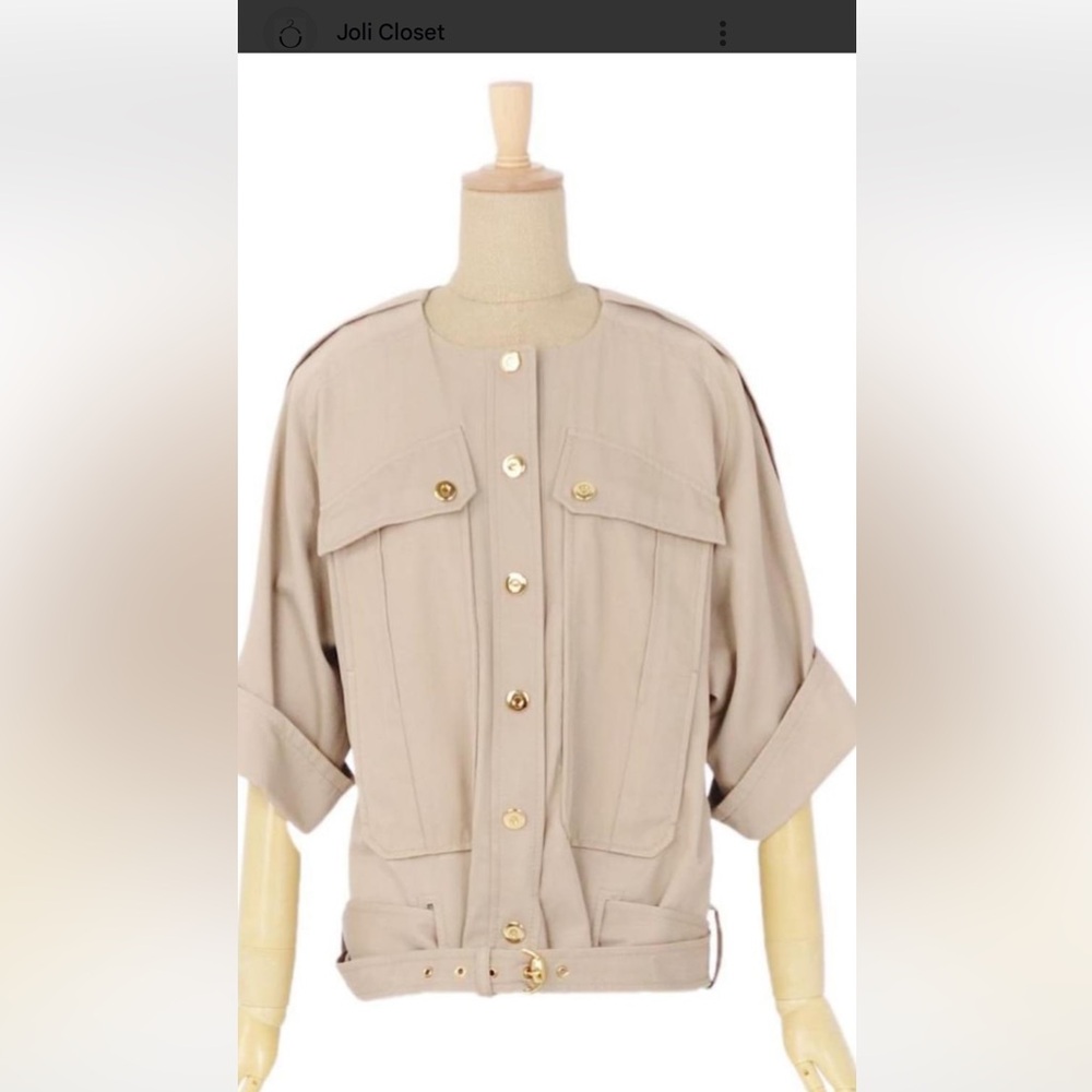 Gucci Beige and Gold Button short sleeves Jacket